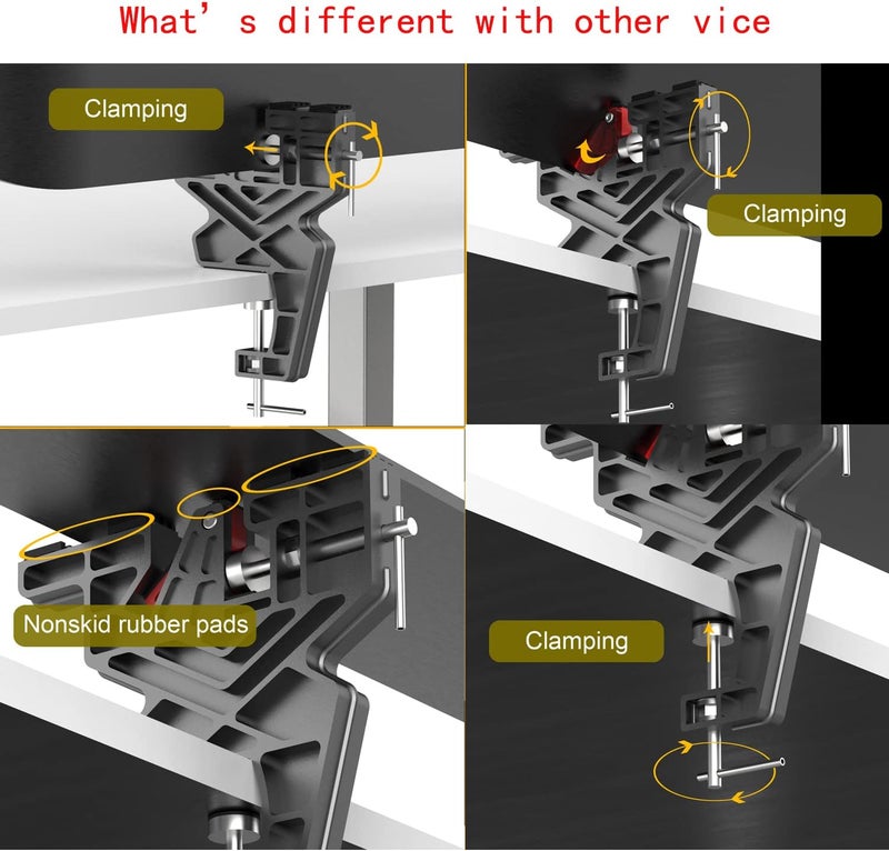 IGOSKI Ski and Snowboard Vice, No-Slip Vise Grips, Upgrade Adjustable Tuning and Waxing Ski Vice with Horizontal and Vertical Working Positions, Secure Board Grip Center Arm - Image 2